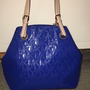 Michael Kors Royal Blue Patent Leather Handbag